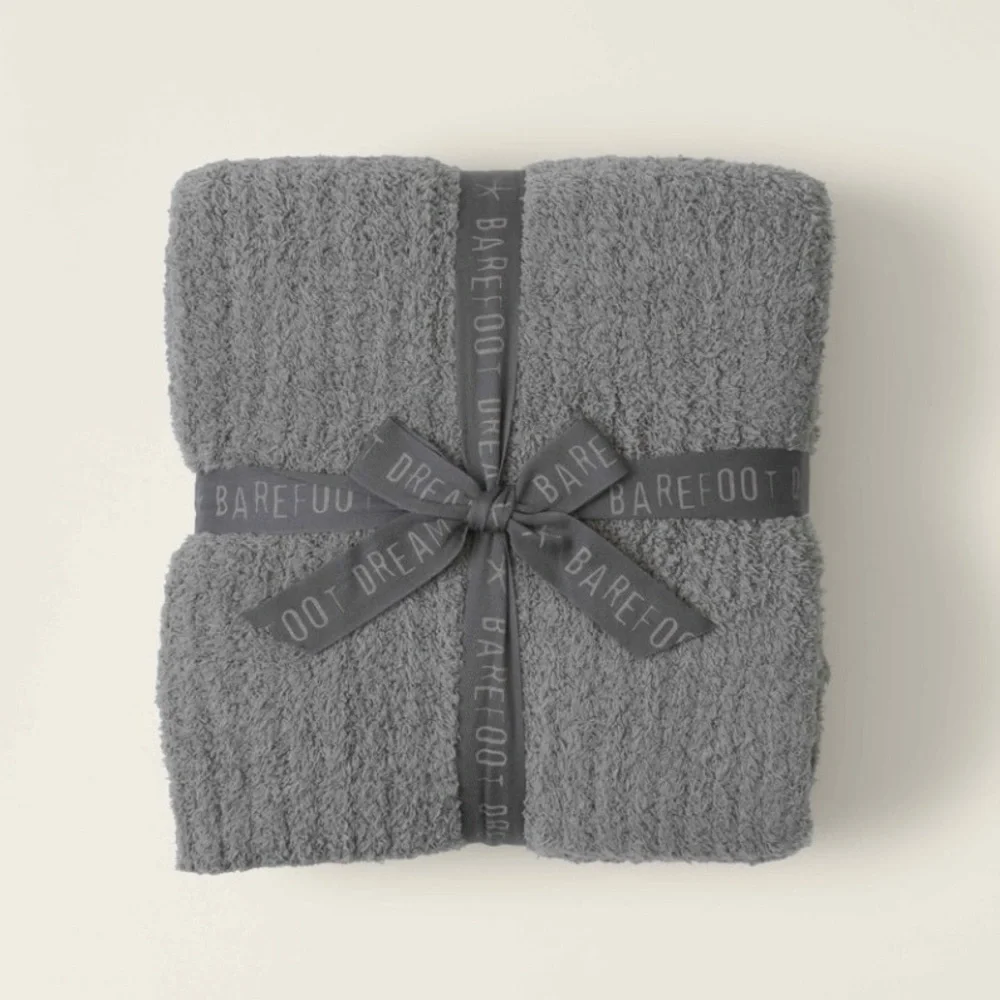 NWT Barefoot Dreams CozyChic soft Ribbed Throw- Eucalyptus- 54 x 72